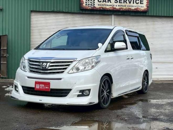 アルファード2.4 240X 4WD　モデリスタエアロ　車高調　ETC　後席モニター　両側電動スライドドア　社外エンジンスターター　パワステ　パワーウィンドウ　純正ナビ　純正アルミ　バックカメラ　キーレスエントリー　3列シート　ABS 2400