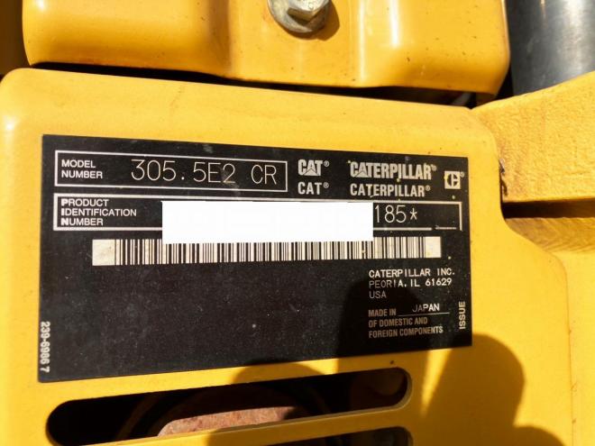 バックホーCAT　中古　305.5E2CR　クレーン仕様　建機