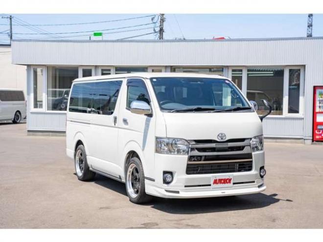 ハイエースバン2.8 スーパーGL ダークプライムII ロングボディ ディーゼルターボ 4WD　モデリスタフロントスポイラー　ワーク18インチAW　8インチナビTV 両側電動パワースライドドア 415COBRAフラットキット(ベッドキット) 2800