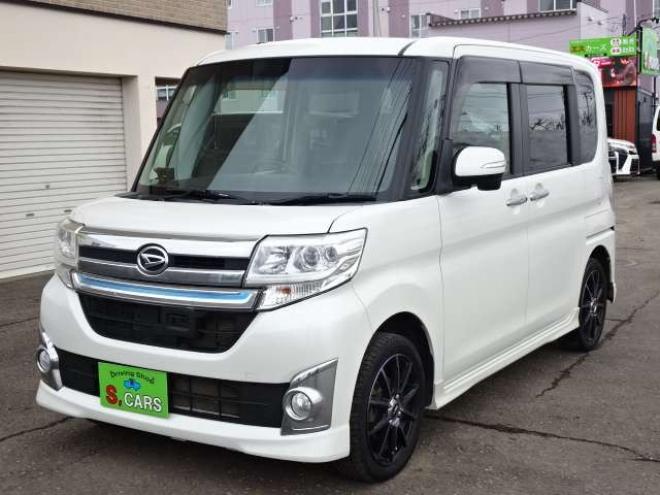 タントカスタム RS トップエディション SAII 4WD　保証1年/走行距離無制限　4WD　ワンオーナー　衝突軽減ブレーキシステム　両側パワースライドドア　純正ナビ　地デジ　バックカメラ　HDMI入力　純正エンジンスターター　LEDヘッドライト　ハーフレザーシート 660