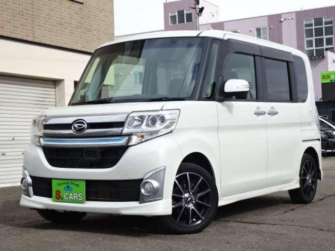 タントカスタム RS トップエディション SAII 4WD　保証1年/走行距離無制限　4WD　ワンオーナー　衝突軽減ブレーキシステム　両側パワースライドドア　純正ナビ　地デジ　バックカメラ　HDMI入力　純正エンジンスターター　LEDヘッドライト　ハーフレザーシート 660