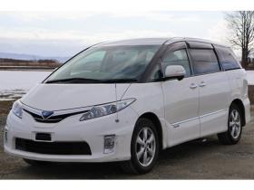 エスティマハイブリッド　2.4 G レザーパッケージ 4WD　検2年　バックカメラ　パワーバックドア　左後オートステップ　ETC　自社　ローンカノウ 2400