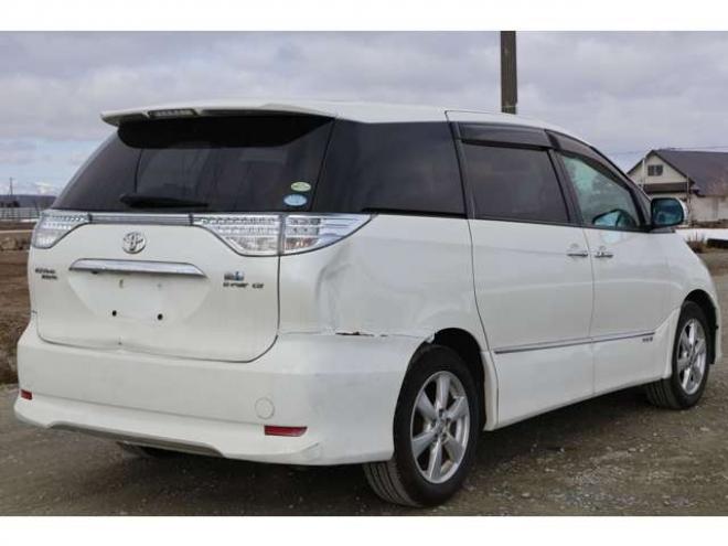 エスティマハイブリッド2.4 G レザーパッケージ 4WD　検2年　バックカメラ　パワーバックドア　左後オートステップ　ETC　自社　ローンカノウ 2400