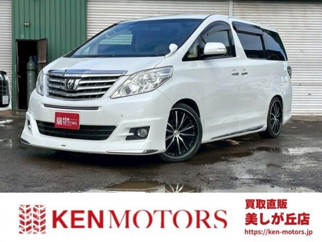 アルファード2.4 240X 4WD　モデリスタエアロ　車高調　ETC　後席モニター　両側電動スライドドア　社外エンジンスターター　パワステ　パワーウィンドウ　純正ナビ　純正アルミ　バックカメラ　キーレスエントリー　3列シート　ABS 2400
