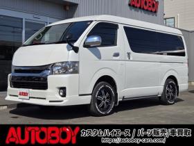 ハイエースバン　2.7 スーパーGL ダークプライム ワイド ミドルルーフ ロングボディ 4WD　寒冷地仕様　パワスラ　リアヒーター&クーラー　プッシュスタート　スマートキー　ウッドコンビステアリング&シフトノブ　ハーフレザーシート　ドラレコ　バックカメラ　ETC　メモリナビ　フルセグTV　Bluetooth 2700