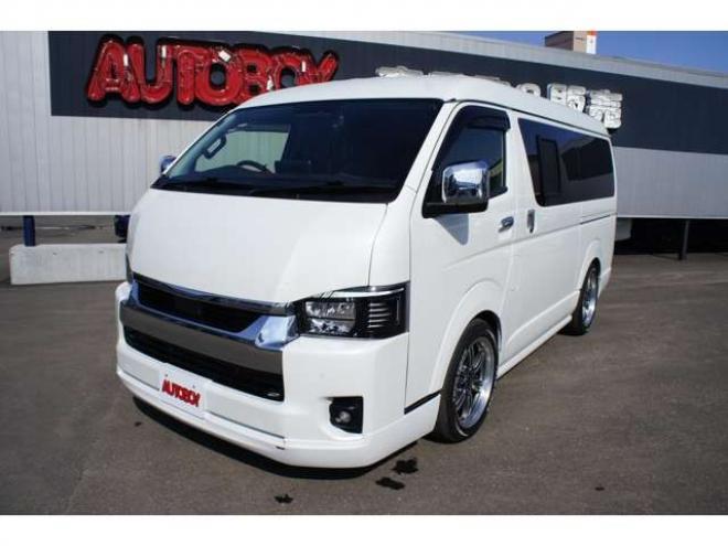 ハイエース2.7 GL ロング ミドルルーフ 4WD　IFUU製3列目対面ラウンジベッドIF-WB8フルフラットベットラウンジ展開 アルパインBIG-X　フリップダウンモニター センターコンソール 415COBRA　F/S/R/ルーフスポイラー/フェンダー/18インチAW 2700