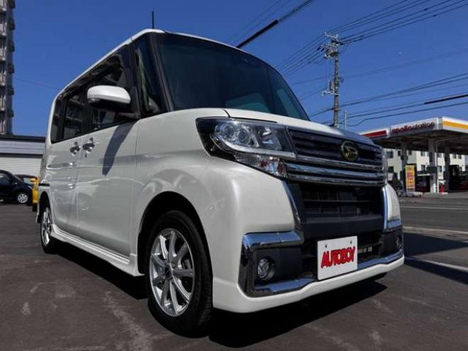 タントカスタム RS トップエディション SAIII 4WD　スマートキー・プッシュスタート・純正8incSDナビ・フルセグTV・BT・バックカメラ・片側シートヒーター・アイドリングストップ・横滑り防止・両側スライドドア・LEDヘッドライト・ETC・シートカバー 660