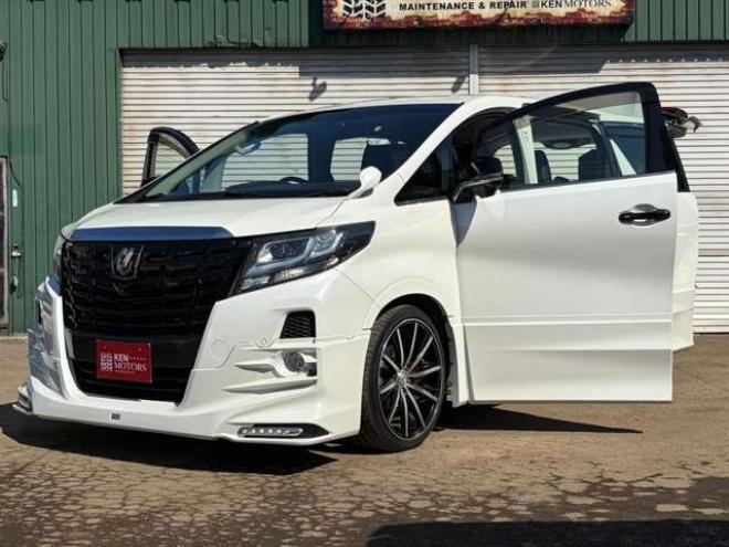 アルファード3.5 SA 4WD　TRDエアロ　クリスタルアイLEDテール　ダウンサス　レザー調シートカバー　アルパインナビ　フリップダウン　スピーカー　デジタルインナーミラー　シュタイナー20インチ　シーケンシャルウィンカー 3500