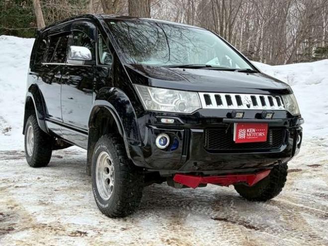 デリカD：5 2.4 G パワーパッケージ 4WD　リフトアップ　両側パワースライドドア　社外ナビ　バックカメラ　フロントカメラ　リアパワーゲート　後席モニター　パワステ　パワーウィンドウ　ABS　キーレスエントリー 2400