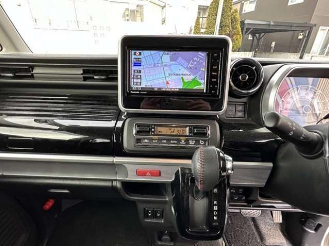 スペーシアカスタム ハイブリッド XSターボ 4WD　両側パワースライドドア　ナビ　Bluetooth　プッシュスタート　アイドリングストップ　ビルトインETC　コーナーセンサー　レーンキープアシスト　衝突軽減ブレーキ　横滑り防止装置　前席シートヒーター 660