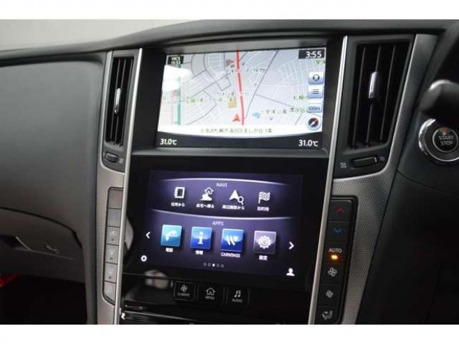 スカイライン3.5 350GT FOUR ハイブリッド タイプP　ハイブリッド4WDアイドリングストップエマージェンシーブレーキ横滑り防止装置HIDライト全方位モニター付純正ナビTVバックカメラ黒革シートヒーターETCアダプティブクルーズコントロール 3500