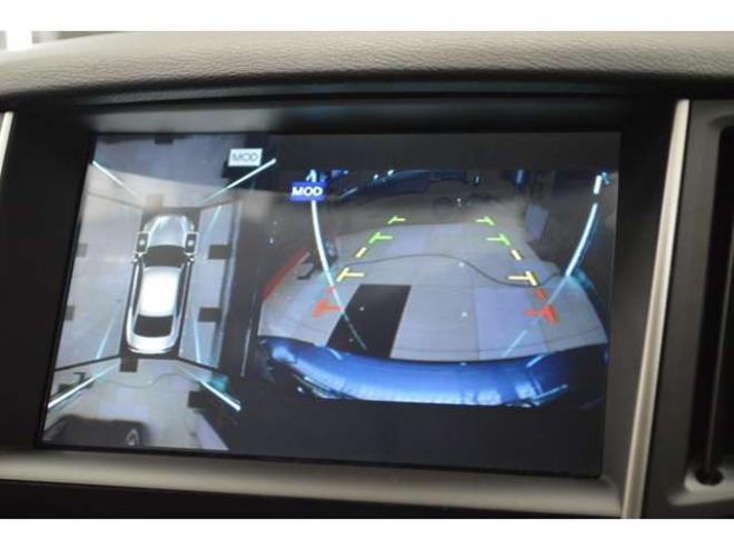 スカイライン3.5 350GT FOUR ハイブリッド タイプP　ハイブリッド4WDアイドリングストップエマージェンシーブレーキ横滑り防止装置HIDライト全方位モニター付純正ナビTVバックカメラ黒革シートヒーターETCアダプティブクルーズコントロール 3500