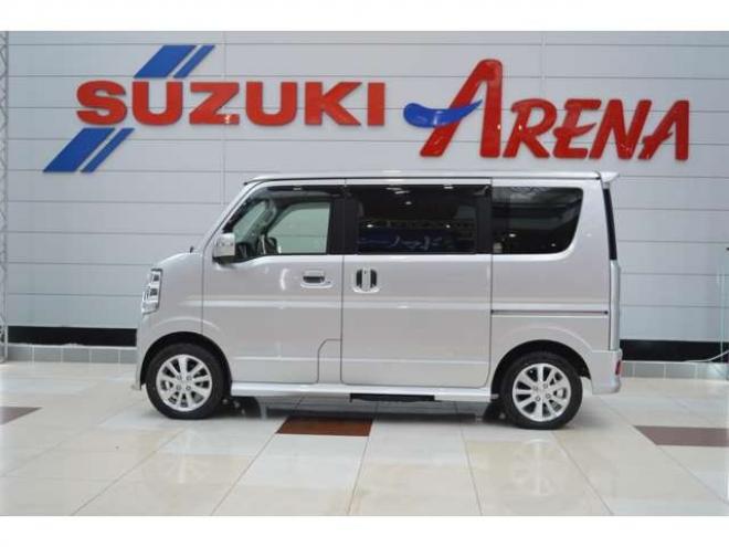 エブリィワゴン PZターボスペシャル 4WD　ワンオーナー車4WDターボセーフティサポート搭載アイドリングストップ横滑り防止装置7インチナビTV両側オートスライドドアオートステップETCハイビームアシストLEDウッドコンビハンドルアイドリングストップ 660