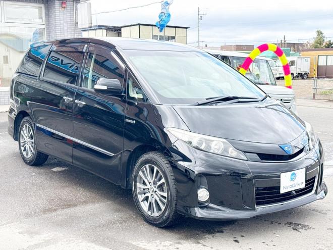 エスティマハイブリッドハイブリッド2.4アエラス プレミアムED 4WD　ローンが不安な方＜優遇ローン＞　本州仕入　寒冷地仕様　純正SDナビ　後席モニター 4WD 2400 5Dr