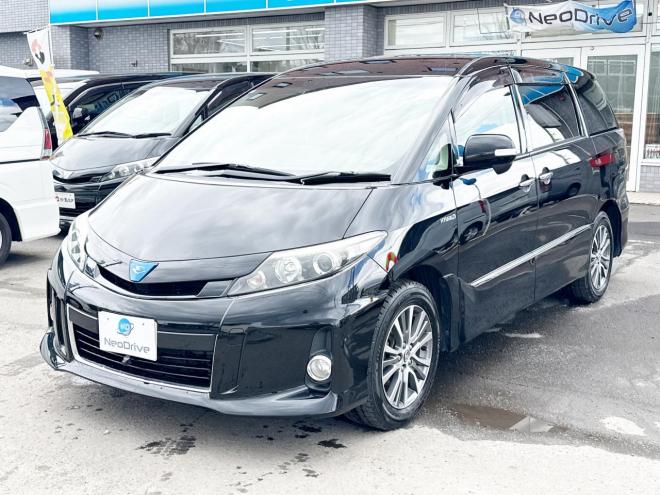 エスティマハイブリッドハイブリッド2.4アエラス プレミアムED 4WD　ローンが不安な方＜優遇ローン＞　本州仕入　寒冷地仕様　純正SDナビ　後席モニター 4WD 2400 5Dr