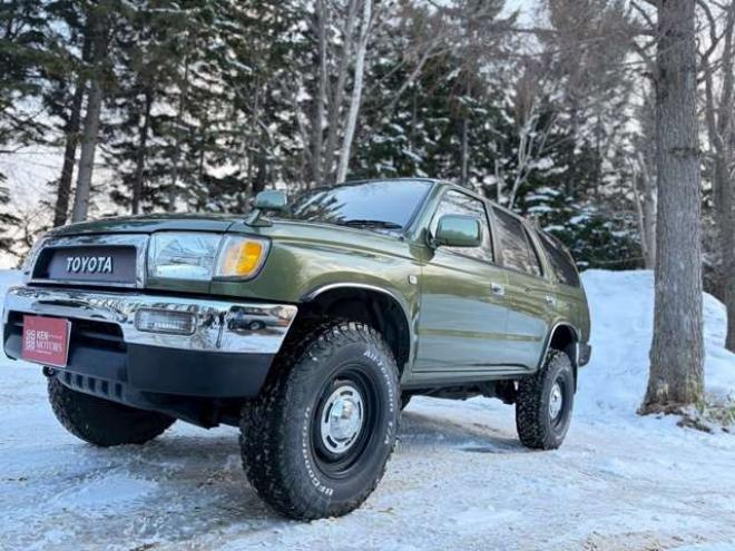 ハイラックスサーフ2.7 SSR-X ワイドボディ 4WD　全塗装済グリーン　リフトアップ　ETC　社外オーディオ　パワステ　パワーウィンドウ　純正アルミホイール　ABS　キーレス　ルーフレール 2700