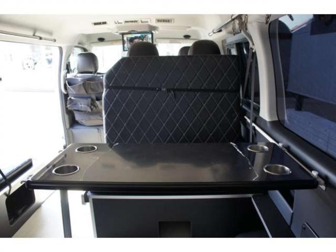 ハイエース2.7 GL ロング ミドルルーフ 4WD　IFUU製3列目対面ラウンジベッドIF-WB8フルフラットベットラウンジ展開 アルパインBIG-X　フリップダウンモニター センターコンソール 415COBRA　F/S/R/ルーフスポイラー/フェンダー/18インチAW 2700