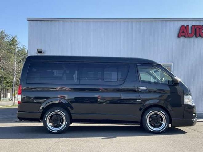 ハイエース2.7 GL ロング ミドルルーフ 4WD　社外メモリーナビTV　バックカメラ　ワークエクストラップ17インチアルミ　415コブラフロントスポイラー　パワースライドドア　LEDヘッドライト　Wエアバック　スマートキー　AC100V 2700
