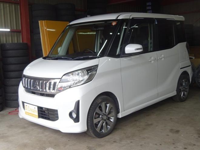 eKスペースカスタム T 4WD　ナビ・TV・Bカメラ・B/T・両側電動・ターボ・スマートキー・プッシュスタート・純正エンスタ・HID・ベンチシート・フォグランプ・リア席サンシェード・シートヒーター・寒冷地仕様 660