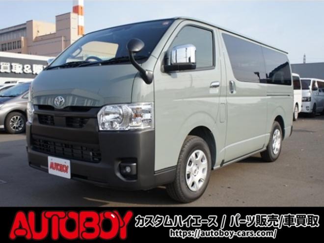 ハイエースバン2.8 スーパーGL ロング ディーゼルターボ 4WD　アースカラーPKG　アーバンカーキ　　両側パワースライドドア　デジタルインナーミラー　全方位カメラ　バックカメラ　寒冷地仕様　LEDヘッドライト　415コブラフラットベッドキット 登録済未使用車 2800