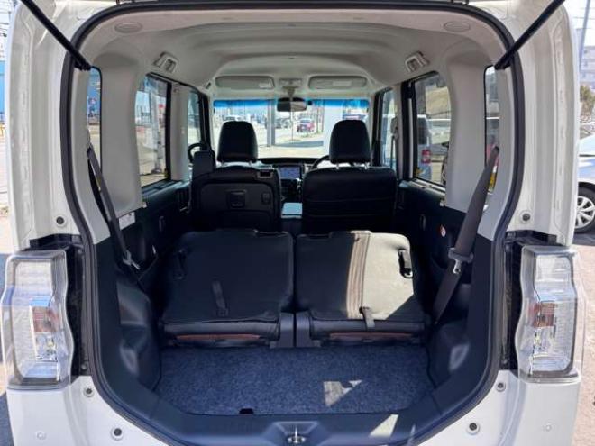 タントカスタム RS トップエディション SAIII 4WD　スマートキー・プッシュスタート・純正8incSDナビ・フルセグTV・BT・バックカメラ・片側シートヒーター・アイドリングストップ・横滑り防止・両側スライドドア・LEDヘッドライト・ETC・シートカバー 660