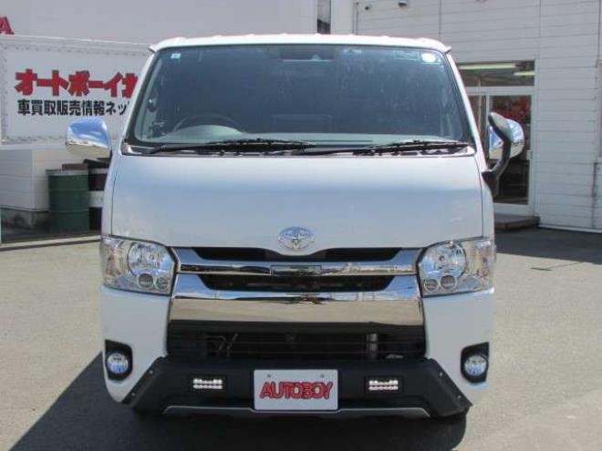 レジアスエース2.8 スーパーGL ダークプライムII ロングボディ ディーゼルターボ 4WD　バン　TRDバンパー&アルパインBIG-X11型　リアヒーター&クーラー　プッシュスタート　スマートキー　　両側スライドドア　ドラレコ　ETC　車線逸脱防止　横滑り防止装置　電動格納ミラー　ベッドキッド 2800