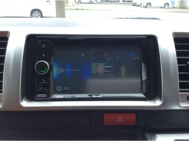 ハイエースバン3.0 スーパーGL ロング ディーゼルターボ 4WD　リアヒーター&クーラー　キーレス　ETC　電動格納ミラー　デュアルエアコン　ベッドキッド　フロントフォグランプ　clarionSDナビ(NXL13)　AUX　Bluetooth　USB　16インチAW 3000