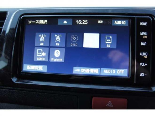 レジアスエース2.8 スーパーGL ダークプライムII ロングボディ ディーゼルターボ 4WD　ワンオーナー　TRDフロントスポイラー　TRD　TF7Aアルミホイール　両側パワースライドドア　リアヒーター　純正ナビ　フルセグ　Bluetooth　レーダーブレーキ　荷室ダウンライト　車線逸脱警報 2800