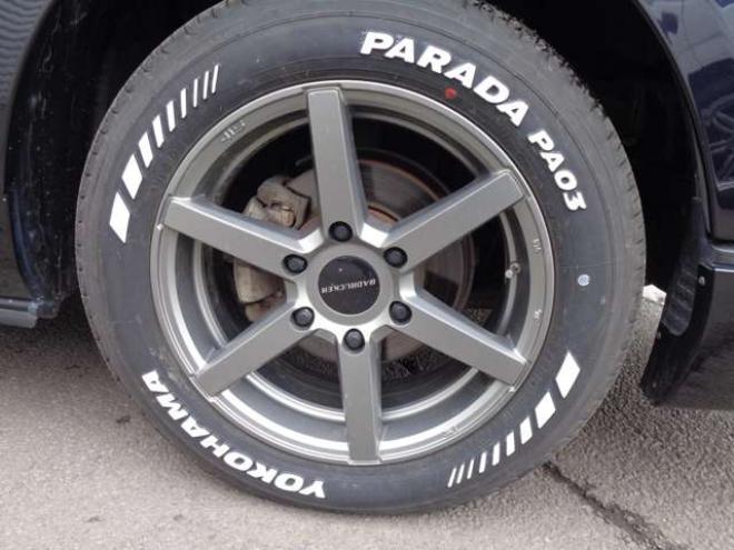 レジアスエース2.8 スーパーGL ダークプライムII ロングボディ ディーゼルターボ 4WD　415COBRA　S-6ボンネット&クリーンルック3Fリップ&ステージ2ルーフスポイラー&バッドラッカーSD-6　17インチAW　ヨコハマPARADA215/60R17　両側パワースライドドア　ETC　社外コンソールBOX　ベットキット 2800