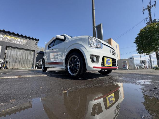 アルトALTO TURBO RS 4WD本州仕入　寒冷地仕様　ブレーキアシスト　TURBO 5AG 純正ワンセグナビ　シートヒーター　HIDヘッド　PUSHスタート　スマートキースペアー有　１５インチアルミ　エンジンオイル交換　スタットレス付　スポーツマフラー付　ETC 4WD 660 5Dr