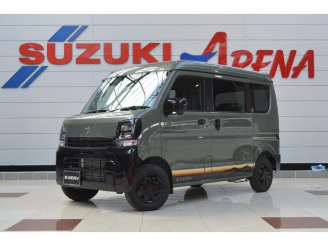 エブリィJリミテッド ハイルーフ 4WD　届出済未使用車4WDターボハイルーフセーフティサポート搭載アイドリングストップ両側オートスライドドア7インチワイドディスプレイオーディオハイビームアシストLEDライト後退時ブレーキサポート 登録済未使用車 660