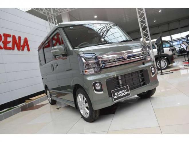 エブリィワゴン PZターボスペシャル ハイルーフ 4WD　届出済未使用車4WDターボハイルーフセーフティサポート搭載アイドリングストップ純正バックカメラ付ディスプレイオーディオ両側オートスライドドアオートステップリアパーキングセンサーハイビームアシストLED 登録済未使用車 660
