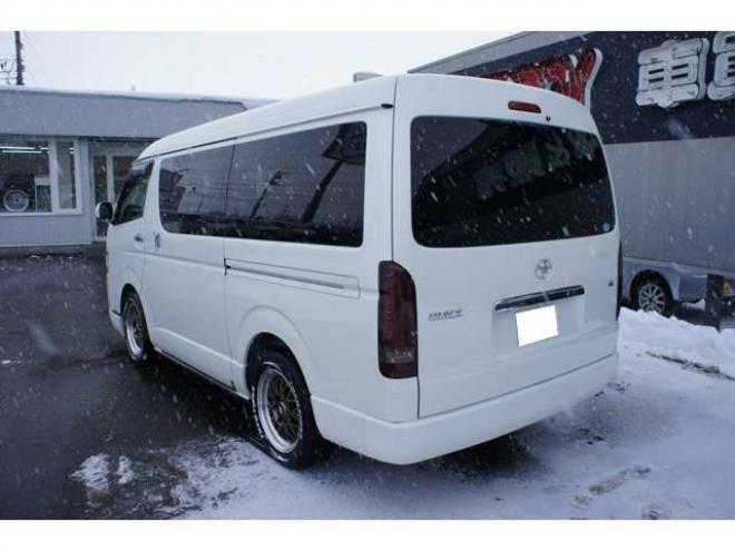 ハイエース2.7 GL ロング ミドルルーフ 4WD　ワンオーナー　ケンウッド9インチナビTV　Bカメラ　フリップダウンモニター　ワークエクストラップ17インチAW　415コブラフロントスポイラー　ベッドキット　LEDヘッドライト　スマキー　AC100V 2700