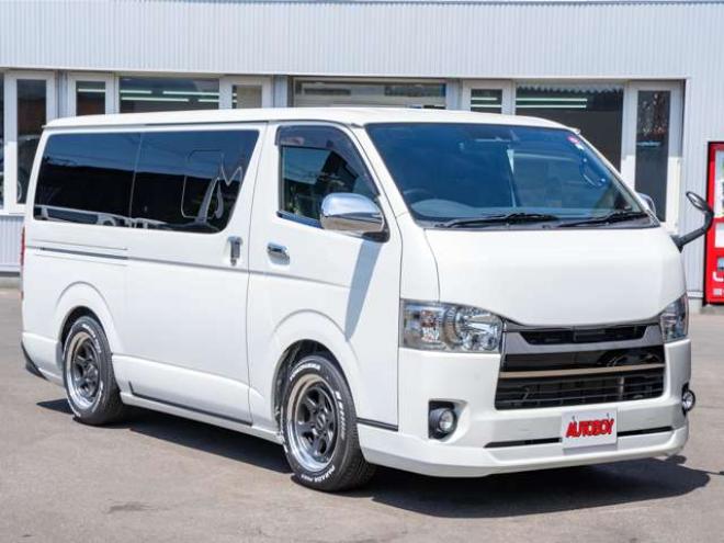 ハイエースバン2.8 スーパーGL ダークプライムII ロングボディ ディーゼルターボ 4WD　ESSEXカスタム　FリップスポイラーVer.4　サイドライナー　クワトロリアバンパー　プログレスIバッドパネル　17インチELホイール　ヨコハマPARADA　415COBRAフラットキット 2800