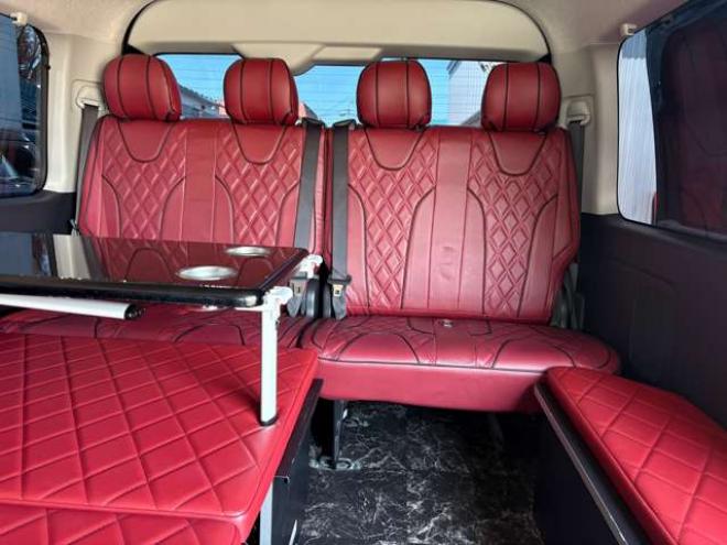 ハイエース2.7 GL ロング ミドルルーフ 4WD　IFUU製　IF-WB8　10人乗り対面ラウンジベッド仕様　415COBRAクリーンルック3フロントスポイラー&バッドラッカー毒牙18インチAW　イクリプス製10.1インチフローティングナヒ　純正EGスターター 2700