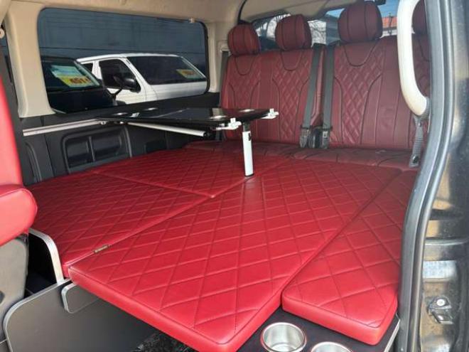 ハイエース2.7 GL ロング ミドルルーフ 4WD　IFUU製　IF-WB8　10人乗り対面ラウンジベッド仕様　415COBRAクリーンルック3フロントスポイラー&バッドラッカー毒牙18インチAW　イクリプス製10.1インチフローティングナヒ　純正EGスターター 2700