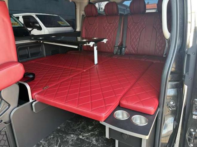 ハイエース2.7 GL ロング ミドルルーフ 4WD　IFUU製　IF-WB8　10人乗り対面ラウンジベッド仕様　415COBRAクリーンルック3フロントスポイラー&バッドラッカー毒牙18インチAW　イクリプス製10.1インチフローティングナヒ　純正EGスターター 2700