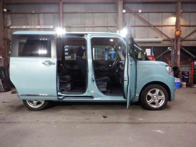 ムーヴキャンバスG ブラックインテリア リミテッド SAIII 4WD　本州仕入・ナビ・TV・B/T・全方位カメラ・両側電動・LEDヘッドライト・LEDフォグランプ・アイドリングストップ・シートヒーター・オートマチックハイビーム・寒冷地仕様・衝突軽減・ETC・プッシュスタート 660