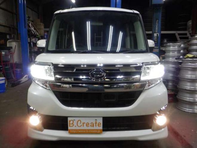 タントカスタム X SA 4WD　ナビ・TV・バックカメラ・B/T・LEDヘッドライト・パワスラ・プッシュスタート・スマートキー・スマアシ・ETC・純正エンスタ・フォグランプ・アイドリングストップ・オートエアコン・オートライト・リアサンシェード 660