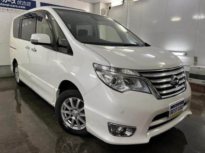 セレナハイウェイスター　アドバンス　セーフティＰＫＧ　本州仕入　禁煙車　寒冷地仕様　フリップダウンモニター　アルパインナビ　地デジ　ＤＶＤ再生　Ｂｌｕｅｔｏｏｔｈオーディオ　バックカメラ　エンジンスターター　衝突軽減システム　車線逸脱警報　前後ソナー 4WD 2000 5Dr