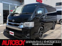 ハイエース&nbsp;&nbsp;2.7 GL ロング ミドルルーフ 4WD... 2.7 GL ロング ミドルルーフ 4WD　IFUU製　IF-WB8　10人乗り対面ラウンジベッド仕様　415COBRAクリーンルック3フロントスポイラー&バッドラッカー毒牙18インチAW　イクリプス製10.1インチフローティングナヒ　純正EGスターター 2700