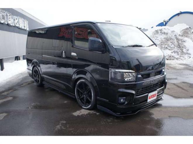 レジアスエース2.8 スーパーGL ダークプライム ロングボディ ディーゼルターボ 4WD　415COBRAオフィシャルコンプリート　ファントムヘッドライトシステム&新作HP-6　18インチホイール&フェイスリフトキット&フルエアロ&フローティングリップ&ローフォルムフェンダー　玄武2インチダウンブロック 2800