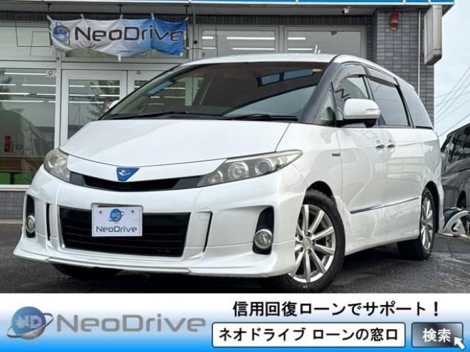 エスティマハイブリッドハイブリッド2.4アエラス 4WD　ローンが不安な方＜優遇ローン＞　寒冷地仕様　純正8型ナビ　両側パワスラ 4WD 2400 5Dr