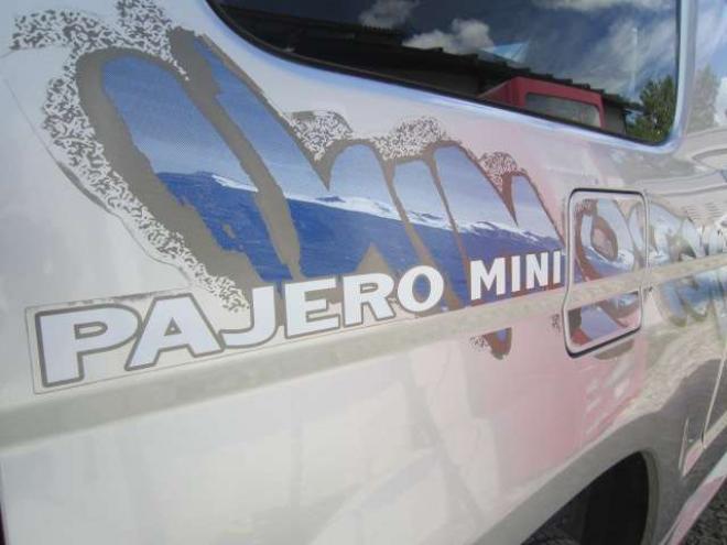 パジェロミニVR 4WD　ターボ 5速MT 切替式4WD フォグ アンダーガード ドアバイザー 背面ハードケース シートヒーター CD 社外アルミ 夏冬タイヤ付 1年間走行無制限保証付 660