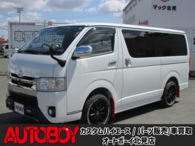 レジアスエース　2.8 スーパーGL ダークプライムII ロングボディ ディーゼルターボ 4WD　バン　TRDバンパー&アルパインBIG-X11型　リアヒーター&クーラー　プッシュスタート　スマートキー　　両側スライドドア　ドラレコ　ETC　車線逸脱防止　横滑り防止装置　電動格納ミラー　ベッドキッド 2800