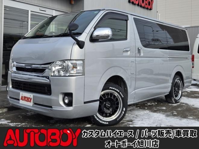 ハイエースバン2.8 スーパーGL ロング ディーゼルターボ 4WD　リアヒーター&クーラー　プッシュスタート　スマートキー　LEDヘッド　ベッドキッド　横滑り防止　衝突被害軽減　車線逸脱　トヨタ純正ナビ　フルセグTV　Bluetooth　バックカメラ　トヨタ純正リアモニター　ETC 2800