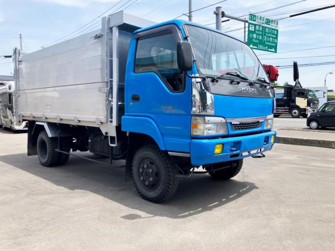 エルフ中古　ワイド高床　4WDファームダンプ　中型トラック