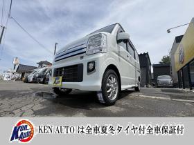 エブリイ　EVERY WAGON 4WD PZ-SP寒冷地仕様　ハイルーフ　リビルトエンジン　両パワスラ　オートステップ　ブレーキアシスト　VSC　HID ブルートースナビ　バックカメラ　PUSHスタート　スペアーアリ　エンジンスターターETC　夏タイヤ新品スタットレス付全磨き済 4WD 660 5Dr