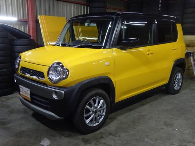 ハスラーGターボ 4WD　本州仕入・後期型・ツートンカラー・ディスプレイオーディオ・レーダーブレーキサポート・スマートキー・プッシュスタート・アイドリングストップ・前席シートヒーター・ベンチシート・ヒルディセントコントロール 660