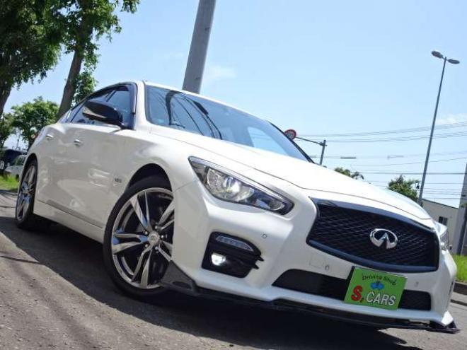 スカイライン3.5 350GT FOUR ハイブリッド タイプSP　本州車　ハイブリッド機構含保証2年/走行距離無制限　4WD　エスカーズカスタム　メーカーナビ　全方位カメラ　黒本革パワーシート　シートヒーター　前後ドラレコ　19インチアルミホイール　LEDヘッドライト 3500